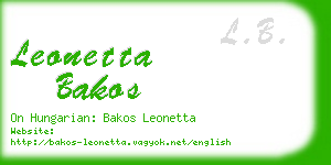 leonetta bakos business card